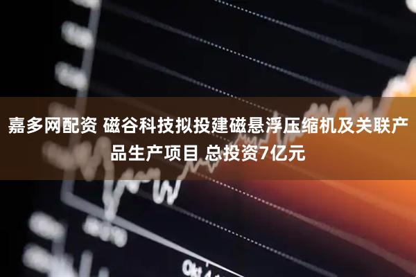 嘉多网配资 磁谷科技拟投建磁悬浮压缩机及关联产品生产项目 总投资7亿元