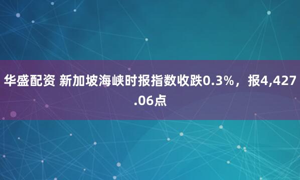 华盛配资 新加坡海峡时报指数收跌0.3%，报4,427.06点